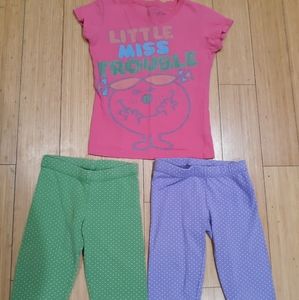 4/$20 Little Miss Trouble Outfit + 1 pants x-s 4/5